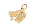 14k Yellow Gold Horse Head And Horseshoe Pendant