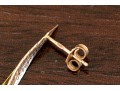14K Tricolor Gold Herringbone Chain Dangle Earrings