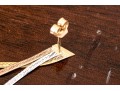 14K Tricolor Gold Herringbone Chain Dangle Earrings