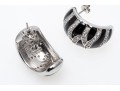 Sterling And Zirconia Zebra Form And Pring Brooch, Earrings And Ring, Ring Size 9.75