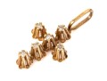 14k Yellow Gold Pretty Vintage Buttercup Set White Sapphire Cross