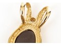 14k Yellow Gold Striking Contemporary Boulder Opal Doublet And Diamond Pendant