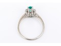 10k White Gold Striking Blue Green Apatite And Diamond Halo Ring, Size 6.5