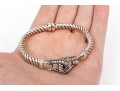 Scott Kay Sterling Silver Fabulous CZ Set Knot And Cable Hook Bracelet, Small Diameter
