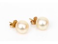 14k Yellow Gold Handsome Classic 9.25 MM Cultured Pearl Earrings