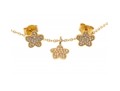 Contemporary Sterling Star Pendant Necklace And Earrings Set