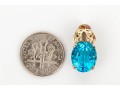 Sterling Silver And 14k Yellow Gold Striking Blue Topaz Pendant, App. 5.63 CTS