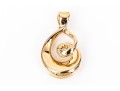 14k Yellow Gold Fabulous Contemporary Electro Form Swirl Pendant