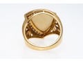 14K Opal And Diamond Contemporary Ring, Size 9.25