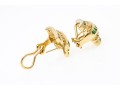 Stately 14K Tsavorite And Diamond Earrings