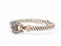 Scott Kay Sterling Silver Fabulous CZ Set Knot And Cable Hook Bracelet, Small Diameter