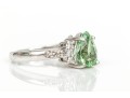 18k White Gold Pretty Seafoam Tourmaline And Diamond Ring, Size 5