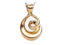14k Yellow Gold Fabulous Contemporary Electro Form Swirl Pendant