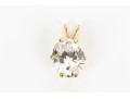 14k Yellow Gold Fun Oval White Cz Pendant