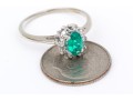 10k White Gold Striking Blue Green Apatite And Diamond Halo Ring, Size 6.5