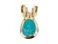 14k Yellow Gold Striking Contemporary Boulder Opal Doublet And Diamond Pendant