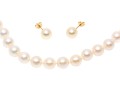 14K Complimentary Pearl Necklace And Stud Earrings