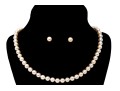 14K Complimentary Pearl Necklace And Stud Earrings