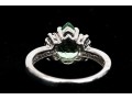 18k White Gold Pretty Seafoam Tourmaline And Diamond Ring, Size 5