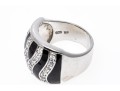 Sterling And Zirconia Zebra Form And Pring Brooch, Earrings And Ring, Ring Size 9.75