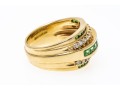 Handsome 14K Channel Set Tsavorite And Diamond Set Ring, Size 9.25