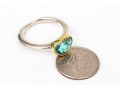 Sterling Silver And 18k Striking Bezel Set Blue Topaz Ring, Size 6.25-