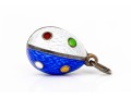Antique Russian 88 Silver Fabulous Colorful Enamel Easter Egg Pendant, Circa 1899 To 1908