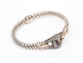 Scott Kay Sterling Silver Fabulous CZ Set Knot And Cable Hook Bracelet, Small Diameter