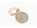 14k Yellow Gold Fun Oval White Cz Pendant