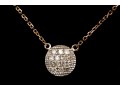14k Rose Gold Pretty Delicate Pave Diamond Center Necklace, App. 0.07 TCW