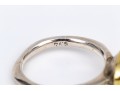 Sterling Silver And 18k Striking Bezel Set Blue Topaz Ring, Size 6.25-
