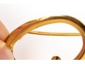 14k Yellow Gold Circle Brooch And Half Pair Cultured Freshwater Pearl Earring