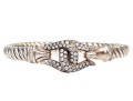 Scott Kay Sterling Silver Fabulous CZ Set Knot And Cable Hook Bracelet, Small Diameter
