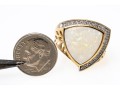 14K Opal And Diamond Contemporary Ring, Size 9.25