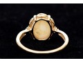 10k Yellow Gold Pretty Oval White Opal Ring, Size 7