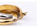 14k White And Yellow Gold Contemporary Intertwined Round Hoop Earrings