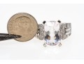 14k White Gold Pretty Palest Pink Morganite And Diamond Trimmed Ring, Size 8