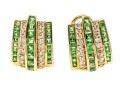 Stately 14K Tsavorite And Diamond Earrings