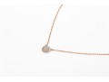 14k Rose Gold Pretty Delicate Pave Diamond Center Necklace, App. 0.07 TCW