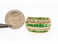 Handsome 14K Channel Set Tsavorite And Diamond Set Ring, Size 9.25