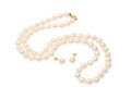 14K Complimentary Pearl Necklace And Stud Earrings