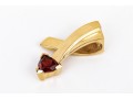14k Yellow Gold Contemporary Trillion Garnet Set Pendant, App. 0.80 CTS
