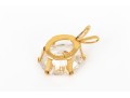 14k Yellow Gold Fun Oval White Cz Pendant