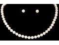 14K Complimentary Pearl Necklace And Stud Earrings