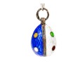 Antique Russian 88 Silver Fabulous Colorful Enamel Easter Egg Pendant, Circa 1899 To 1908
