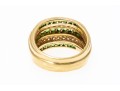 Handsome 14K Channel Set Tsavorite And Diamond Set Ring, Size 9.25
