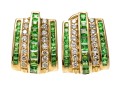 Stately 14K Tsavorite And Diamond Earrings