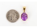 14k Yellow Gold Classic Oval Amethyst Pendant, App. 2.98 CTS