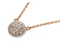 14k Rose Gold Pretty Delicate Pave Diamond Center Necklace, App. 0.07 TCW