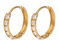 14k Yellow Gold Pretty Channel Cz Set Hinged Round Hoop Earrings